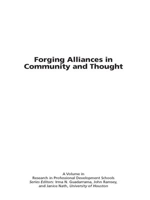 cover image of Forging Alliances in Community and Thought